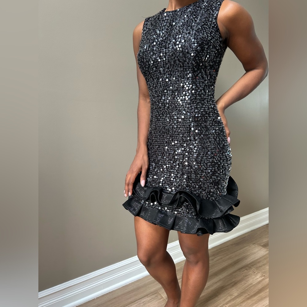 Sequin Black Cocktail Dress